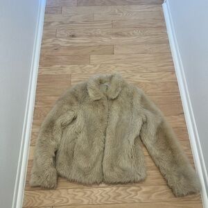 Faux Fur Jacket in Tan